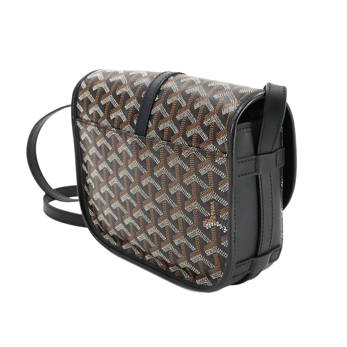 GOYARD Belvedere PM Shoulder Bag PVC Leather Black Purse