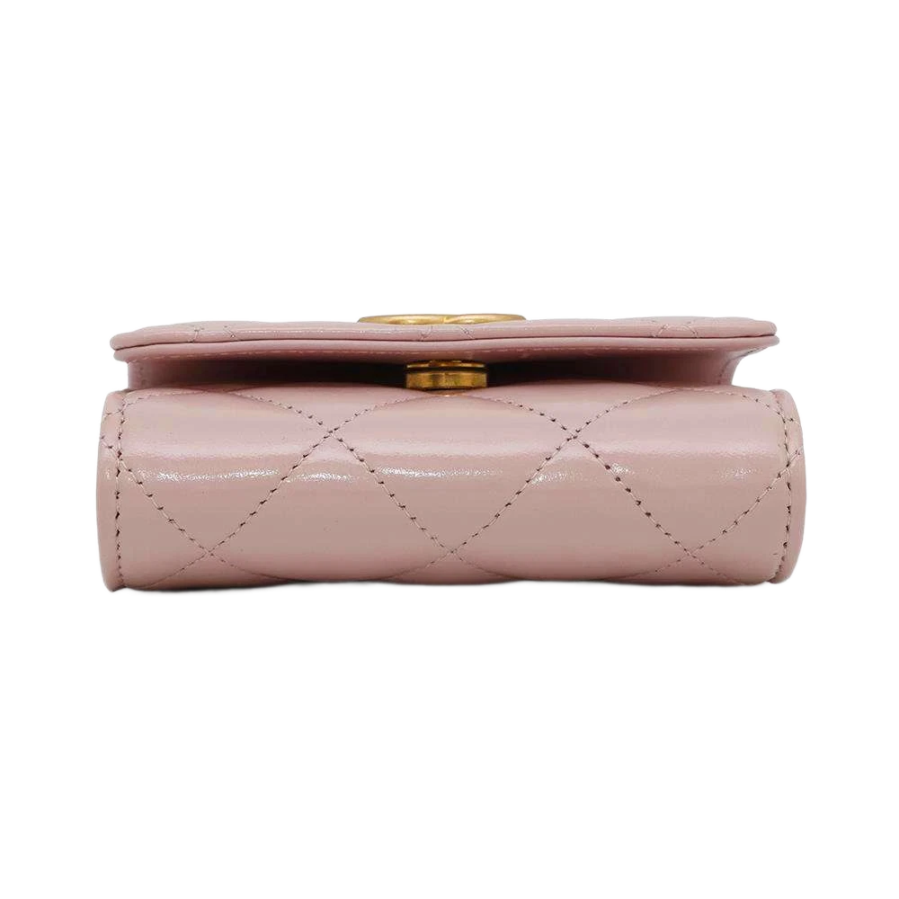 CHANEL Matelasse Chain wallet Leather Pink