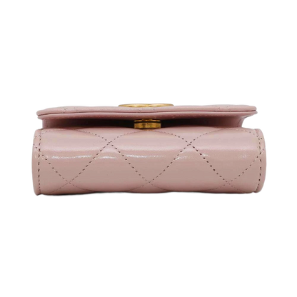 CHANEL Matelasse Chain wallet Leather Pink