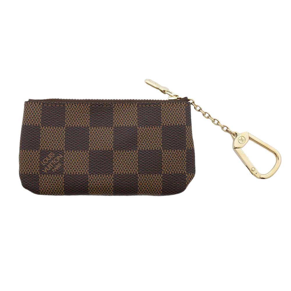 LOUIS VUITTON Pochette Cles Damier Ebene Canvas Brown