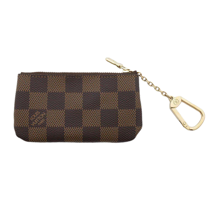 LOUIS VUITTON Pochette Cles Damier Ebene Canvas Brown