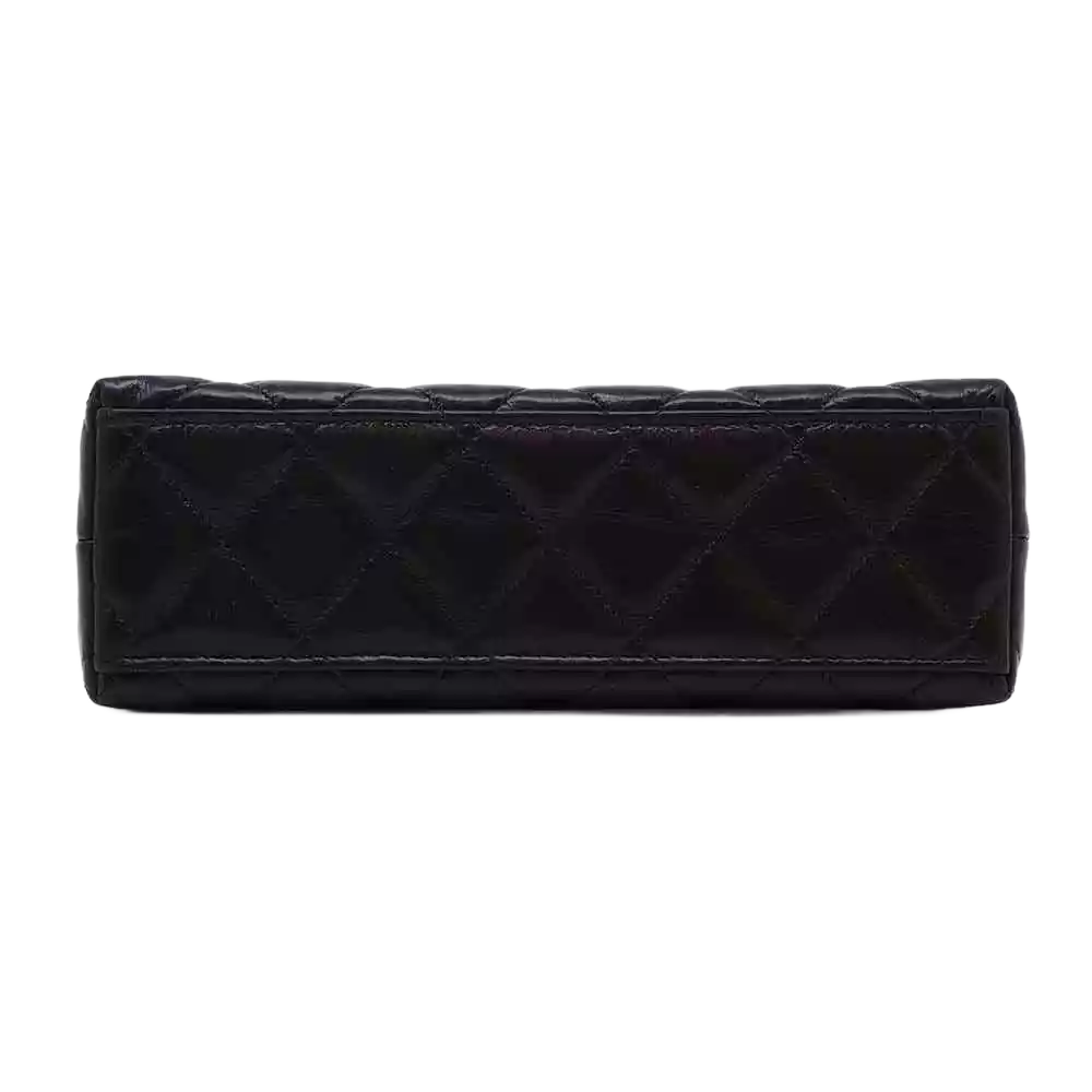 CHANEL Shopping Bag 2-Way Shoulder Bag Size Mini Shiny Calf Leather Black
