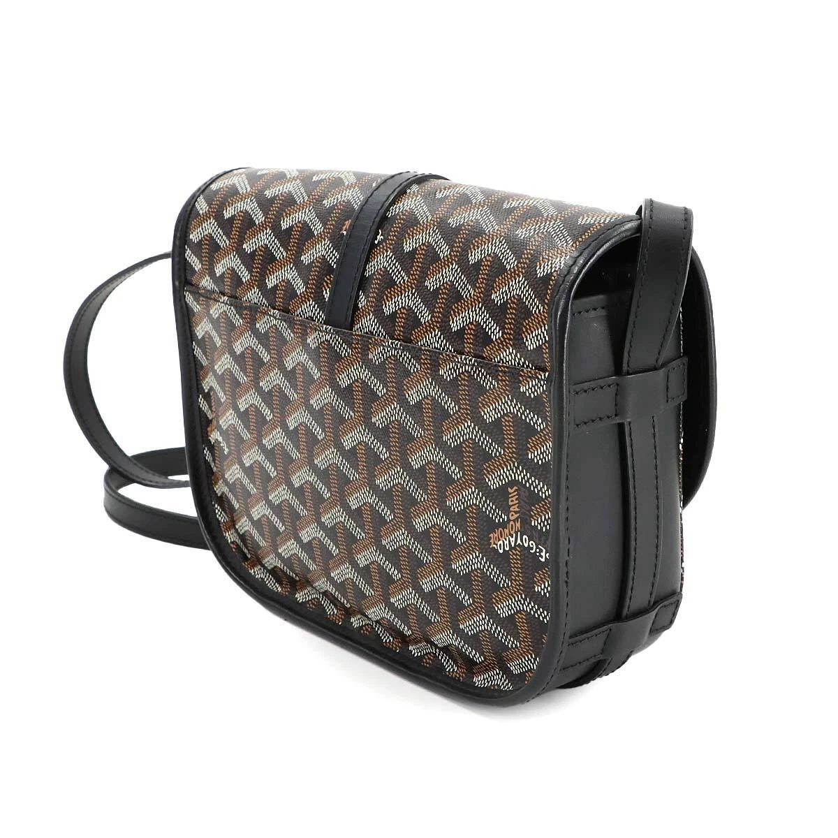 GOYARD Belvedere PM Shoulder Bag PVC Leather Black Purse