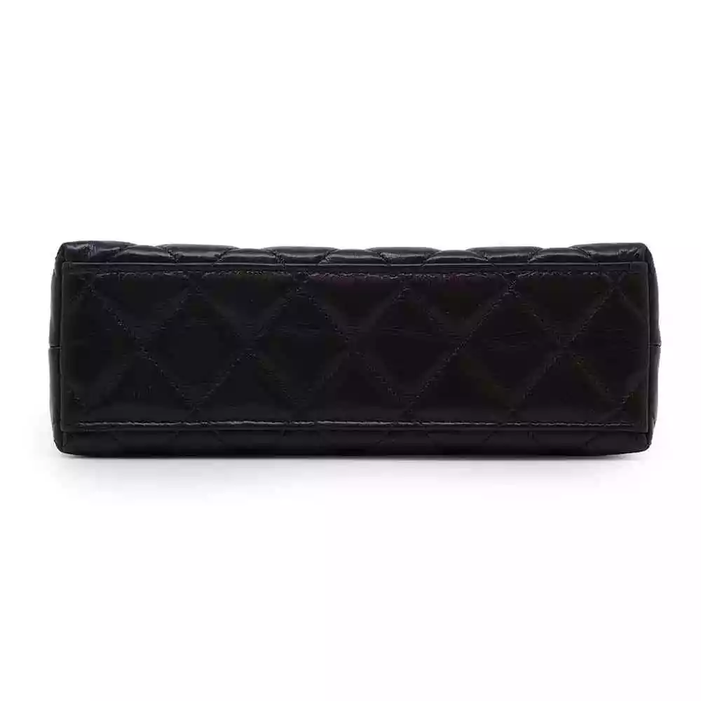 CHANEL Shopping Bag 2-Way Shoulder Bag Size Mini Shiny Calf Leather Black