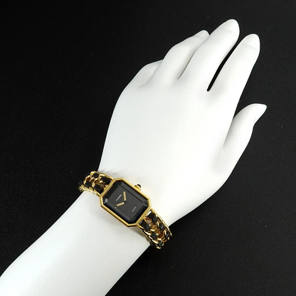 CHANEL Premiere Size L Vintage Quartz Black Dial Ladies Watch