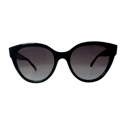 CHANEL Sunglasses 5414-A C. 1712/S6 Black w/ Gold CHANEL Logo