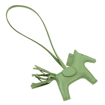 HERMES Rodeo PM Bag Charm Agneau Milo Swift Leather Vert Criquet