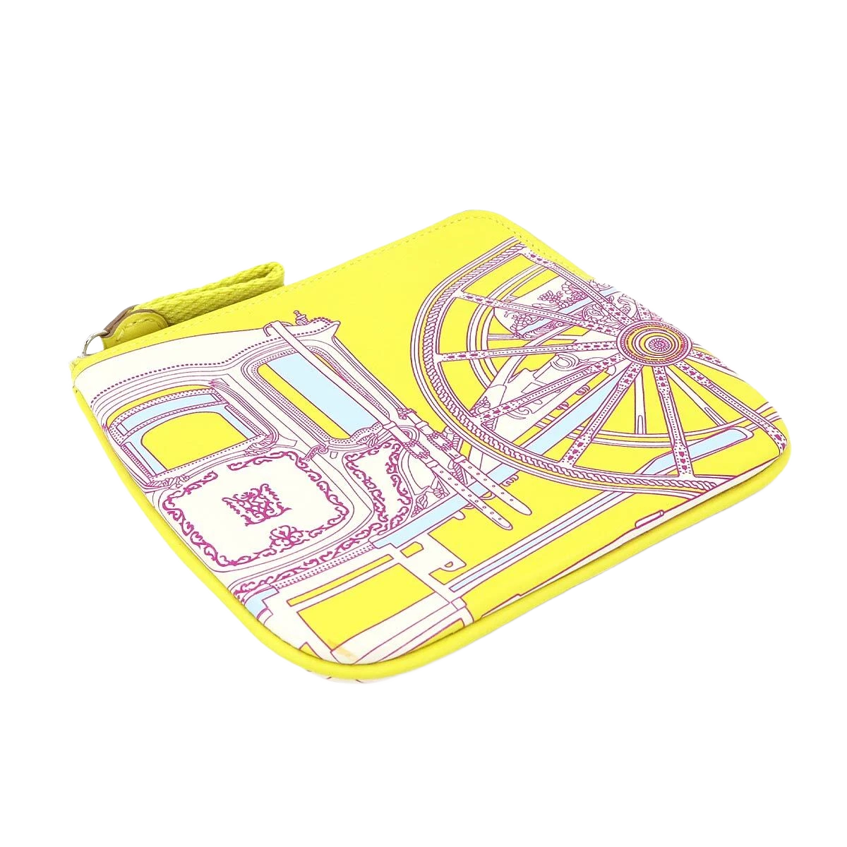 HERMES Carres Pocket Mini Pouch Swift Lime