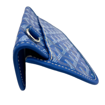 GOYARD Saint Louis Pochette Blue Canvas Leather Pouch Wallet