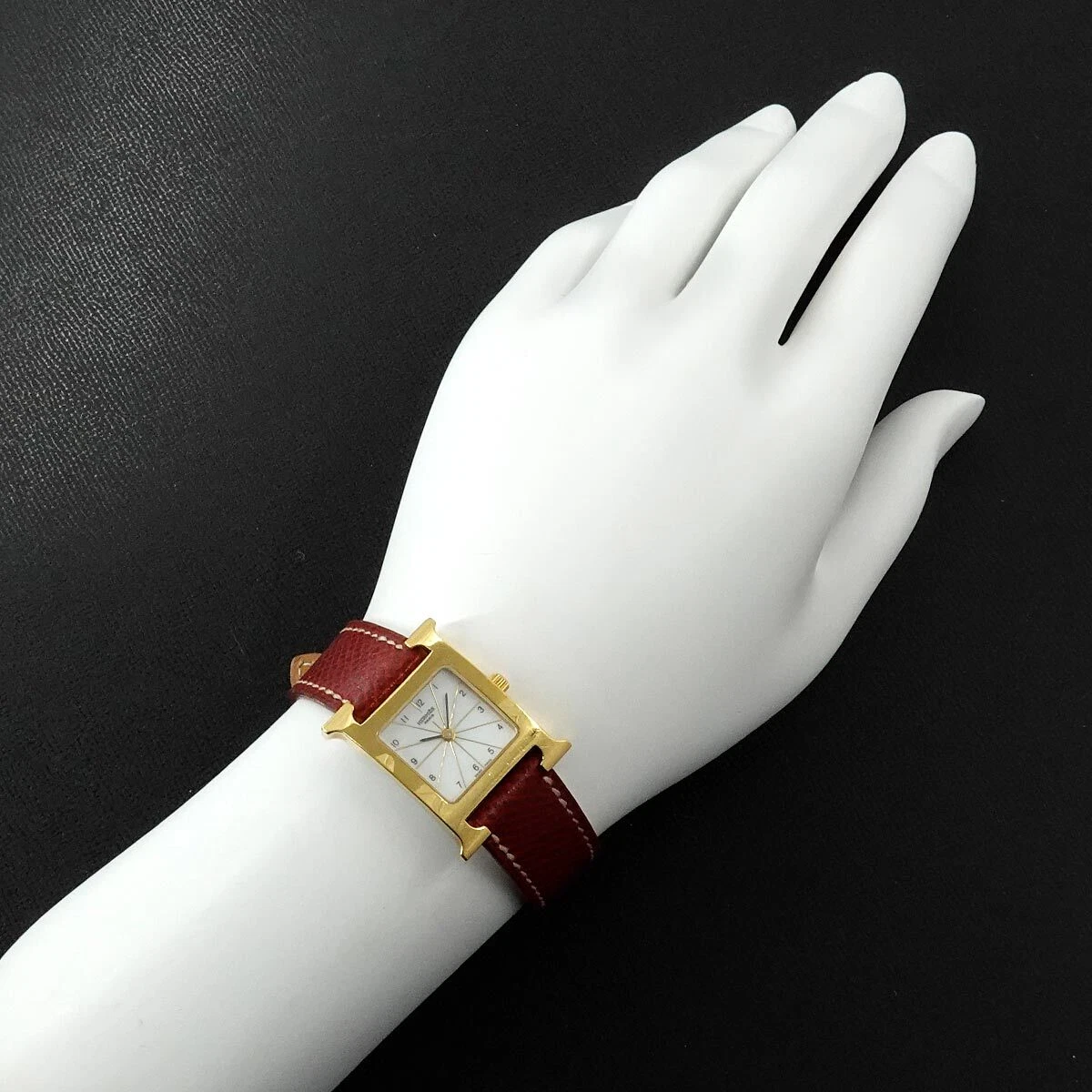 HERMES H Watch HH1 201 Quartz White Dial Ladies Watch