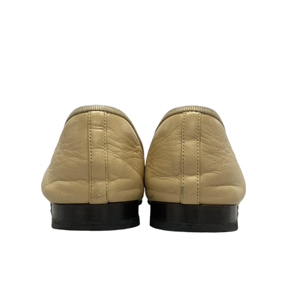 CHANEL Beige Black Lambskin Women's Shoes