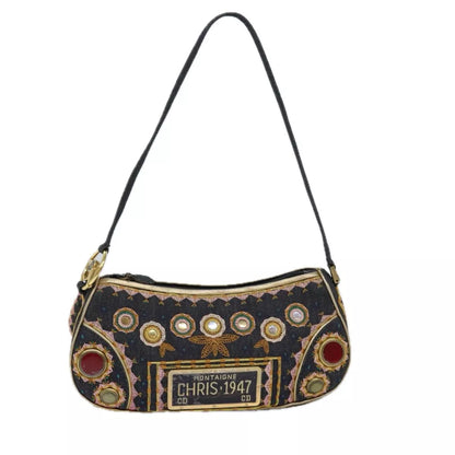 Christian Dior Handbag – Blue/Gold Canvas