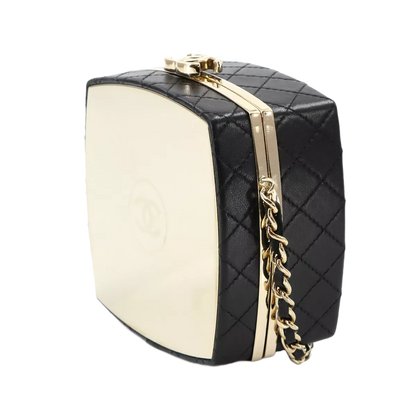 CHANEL Matelasse Chain Clutch Shoulder Bag Leather Black