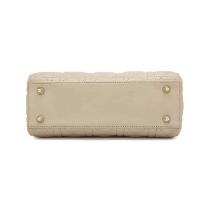 Dior Lady Dior MY ABC DIOR 2-Way Handbag Size Small Lambskin Beige