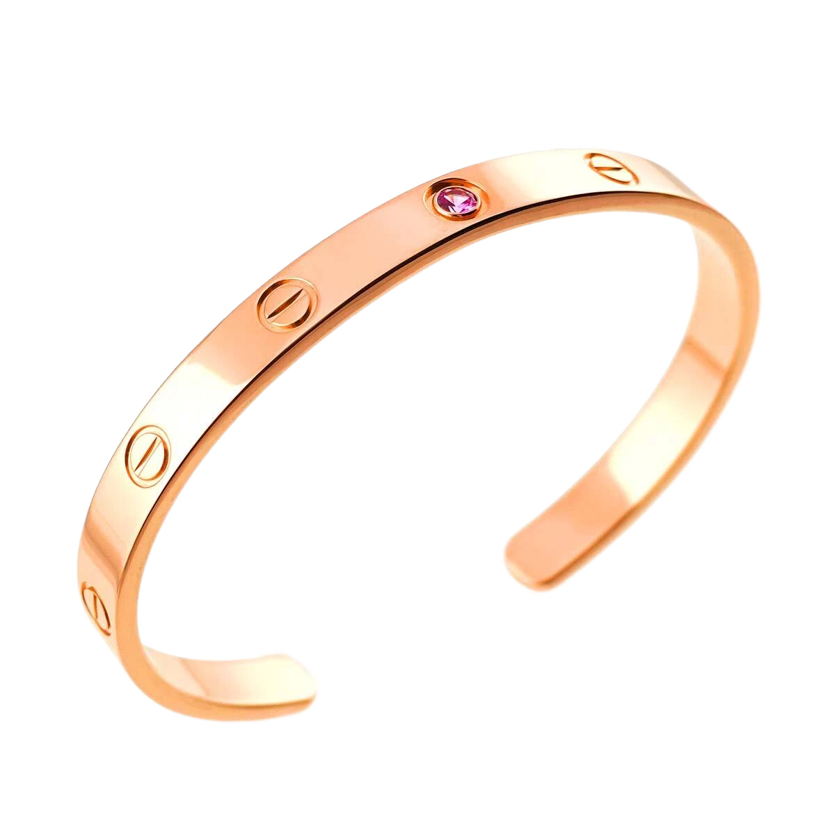 Cartier Love Bracelet Open Sapphire 18K Pink Gold 750 Size 18