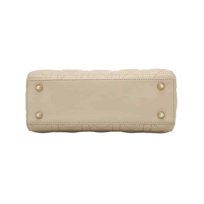 Dior Lady Dior MY ABC DIOR 2-Way Handbag Size Small Lambskin Beige