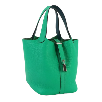 HERMES Picotin Lock Eclat PM Hand Bag Taurillon Clemence Menthe