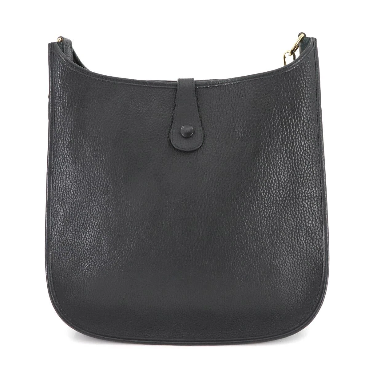 HERMES Evelyne GM Shoulder Bag Fjord Leather Black Purse