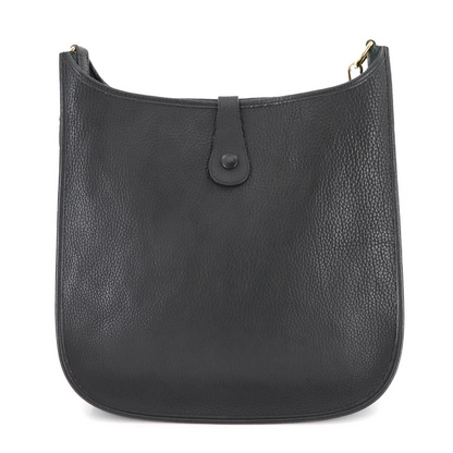 HERMES Evelyne GM Shoulder Bag Fjord Leather Black Purse