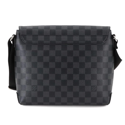LOUIS VUITTON Damier Graphite District PM NV2 Shoulder Bag Black N40349