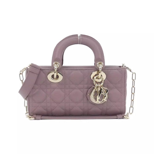 Authentic Dior Lady D-JOY Small Shoulder Bag  in Pink with Gold Hardware