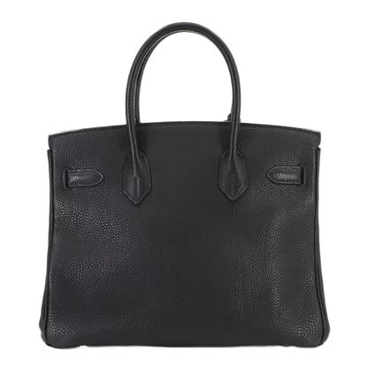 HERMES Birkin 30 Hand Bag Togo Leather Black Purse