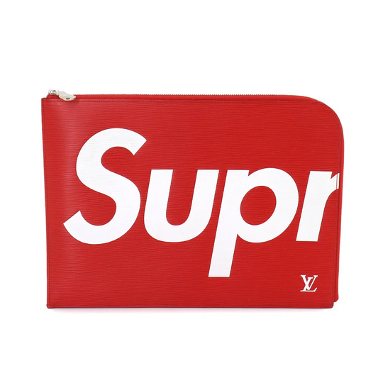 LOUIS VUITTON Supreme Epi Pochette Jour GM Clutch Bag Red White