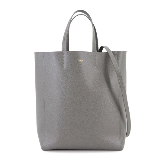 CELINE Small Vertical Cabas 2 way Tote Shoulder Bag Leather Grey