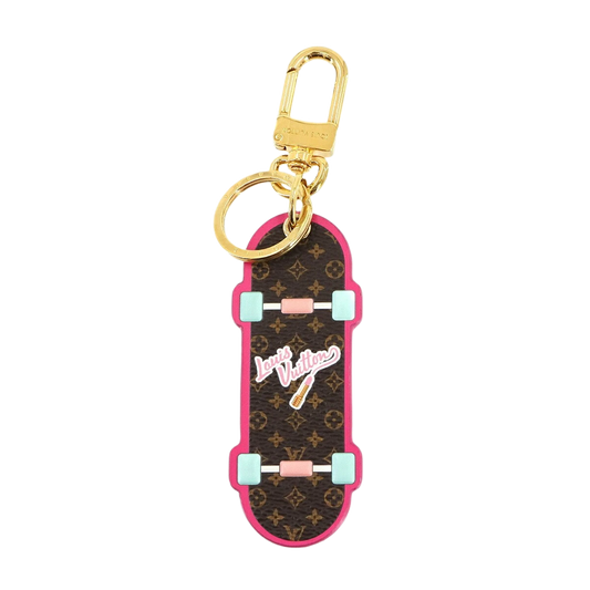 LOUIS VUITTON Monogram Skateboard Bag Charm Key Holder Brown