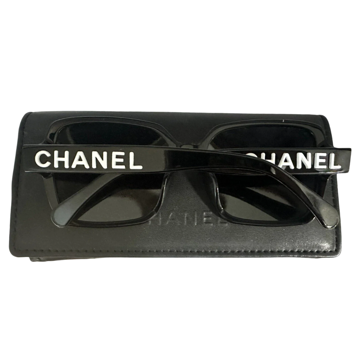 CHANEL Sunglasses Black With White Logo CH5408 C.1026/S4