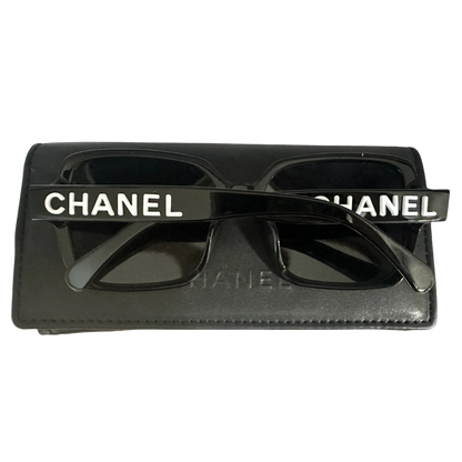 CHANEL Sunglasses Black With White Logo CH5408 C.1026/S4