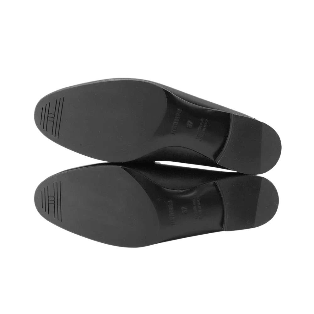 HERMES Mocassins Royale Size 37 Leather Black