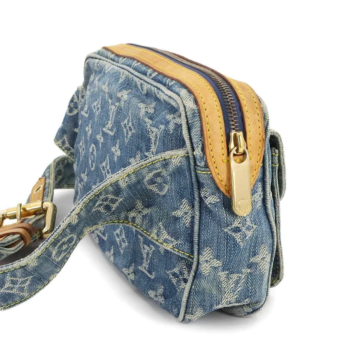 LOUIS VUITTON Monogram Denim Bum Bag Waist Pouch Canvas Blue