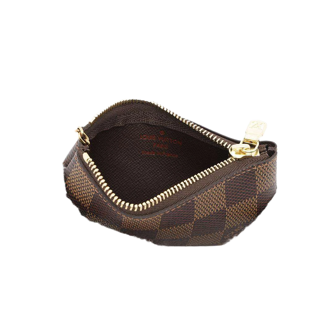 LOUIS VUITTON Pochette Cles Damier Ebene Canvas Brown