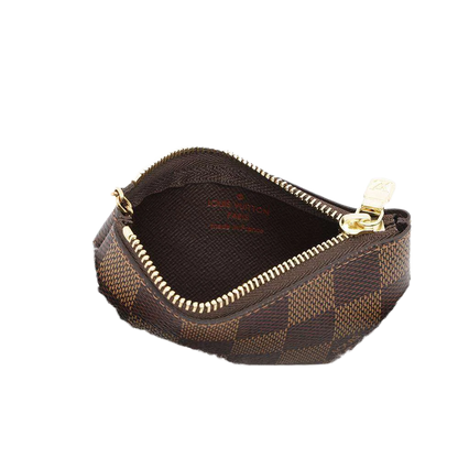 LOUIS VUITTON Pochette Cles Damier Ebene Canvas Brown