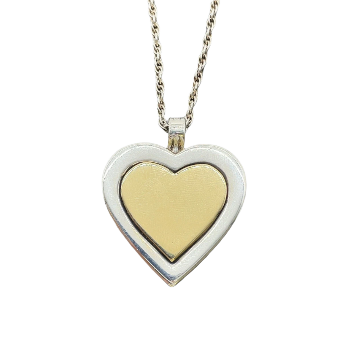 Tiffany & Co. Double Heart Combination Silver 13.48g Necklace