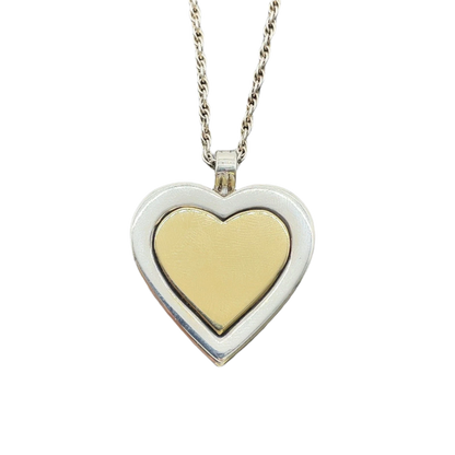 Tiffany & Co. Double Heart Combination Silver 13.48g Necklace