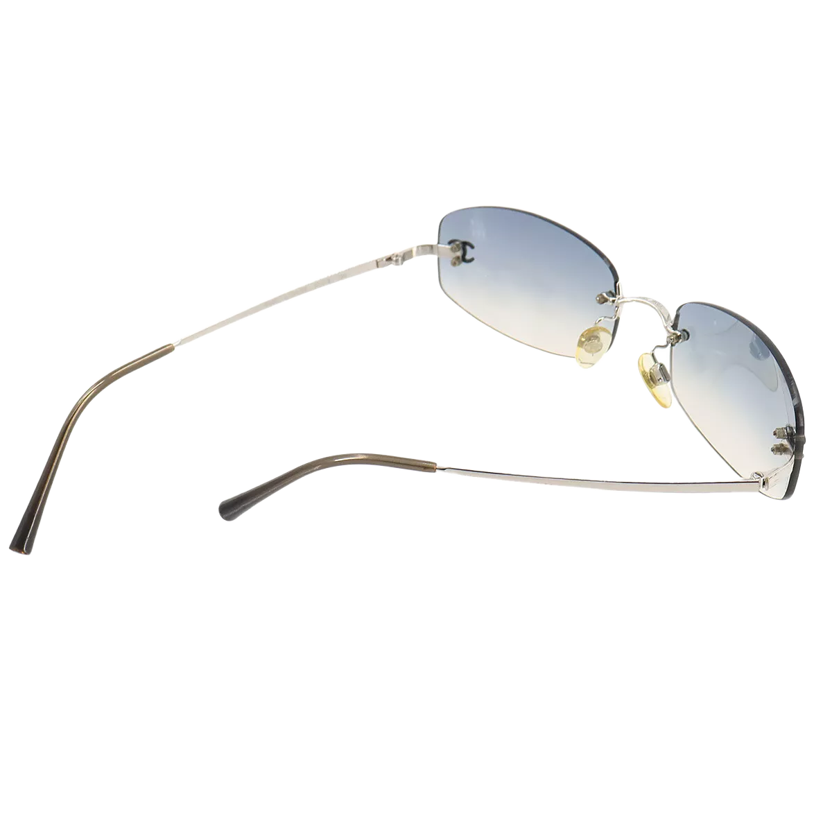CHANEL Sunglasses CC Blue Gradation Silver