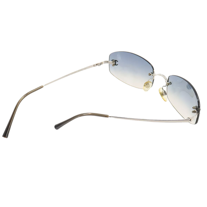 CHANEL Sunglasses CC Blue Gradation Silver