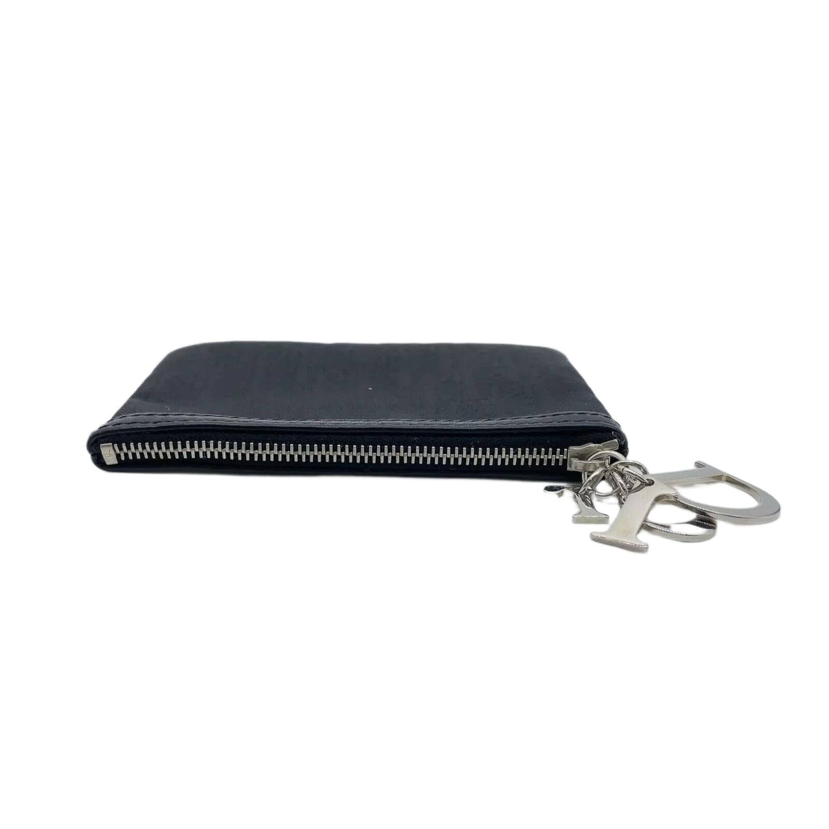 Christian Dior Trotter Nylon Black Logo Charm Coin Case