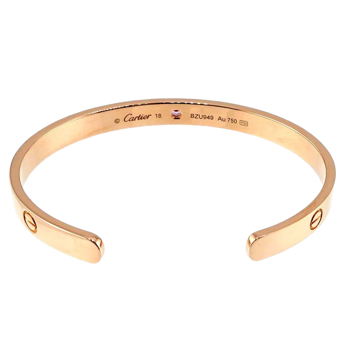 Cartier Love Bracelet Open Sapphire 18K Pink Gold 750 Size 18