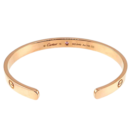 Cartier Love Bracelet Open Sapphire 18K Pink Gold 750 Size 18