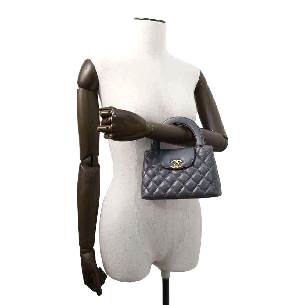 CHANEL Mini Shopping Bag Size Mini Calf Leather Gray