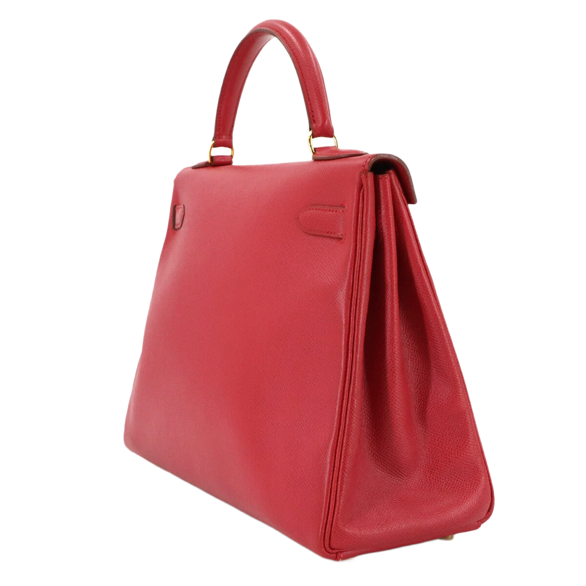 HERMES Kelly 32 2-Way Hand Shoulder Bag Couchevel Epsom Rouge Vif Purse