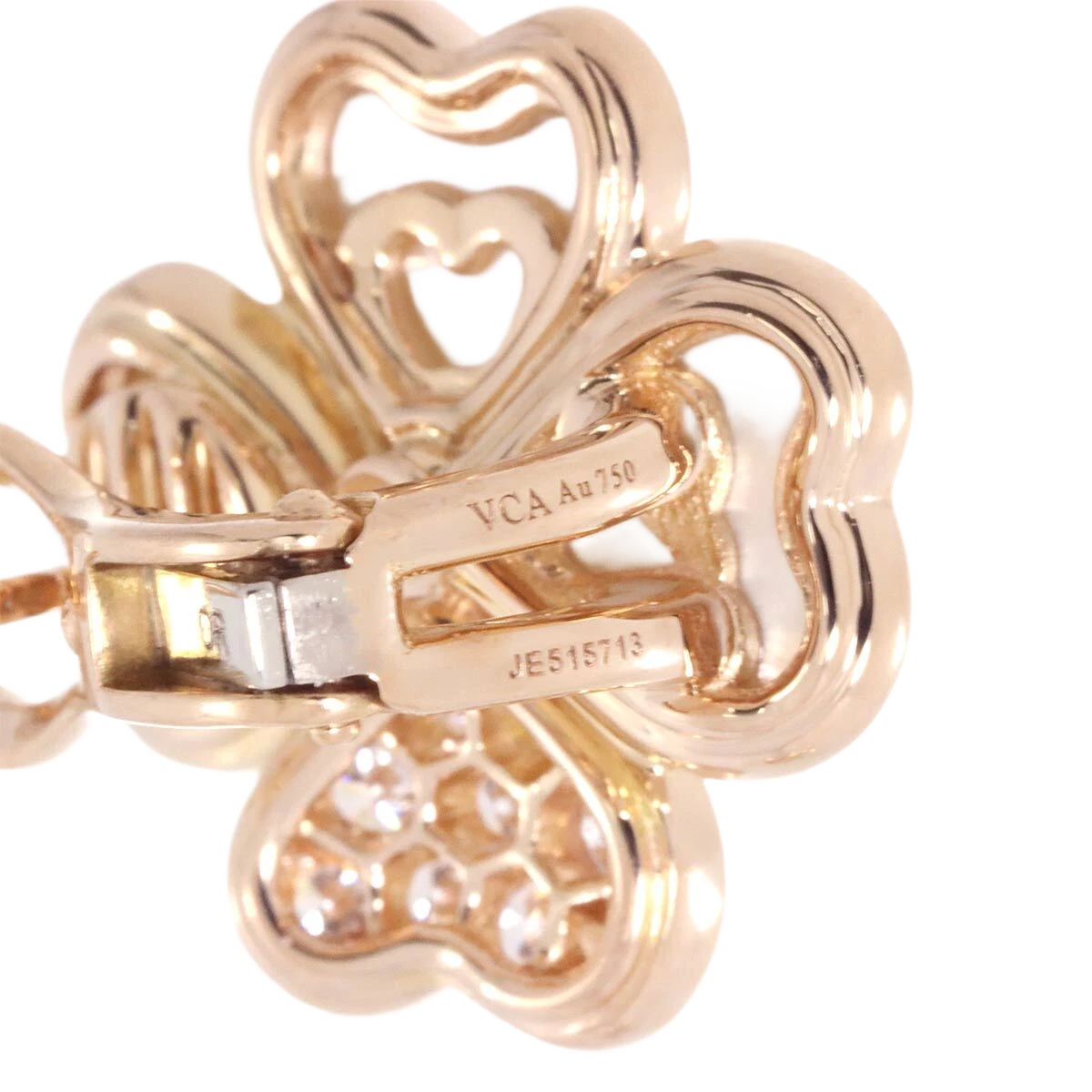 Van Cleef Arpels Cosmos Diamond Mother of Pearl SM Earrings Pierced 18K PG 750 90276174