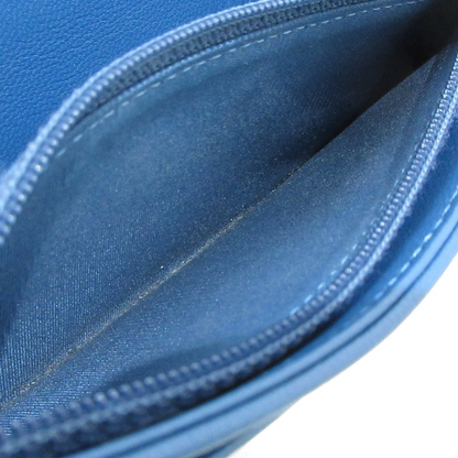 CHANEL CHANEL19 Matelasse Blue Lambskin Wallet
