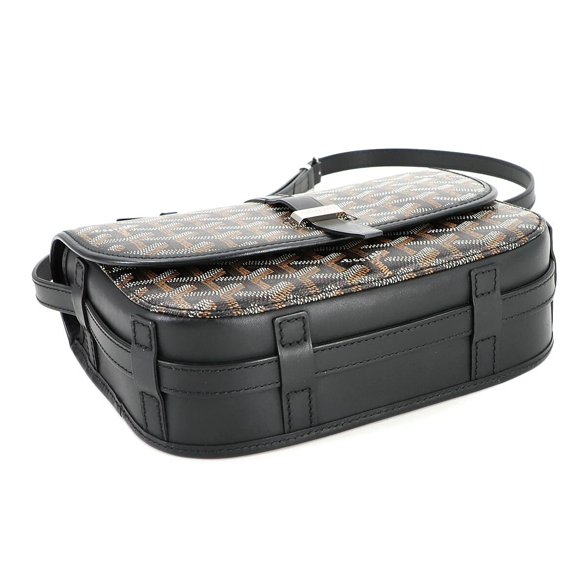 GOYARD Belvedere PM Shoulder Bag PVC Leather Black Purse