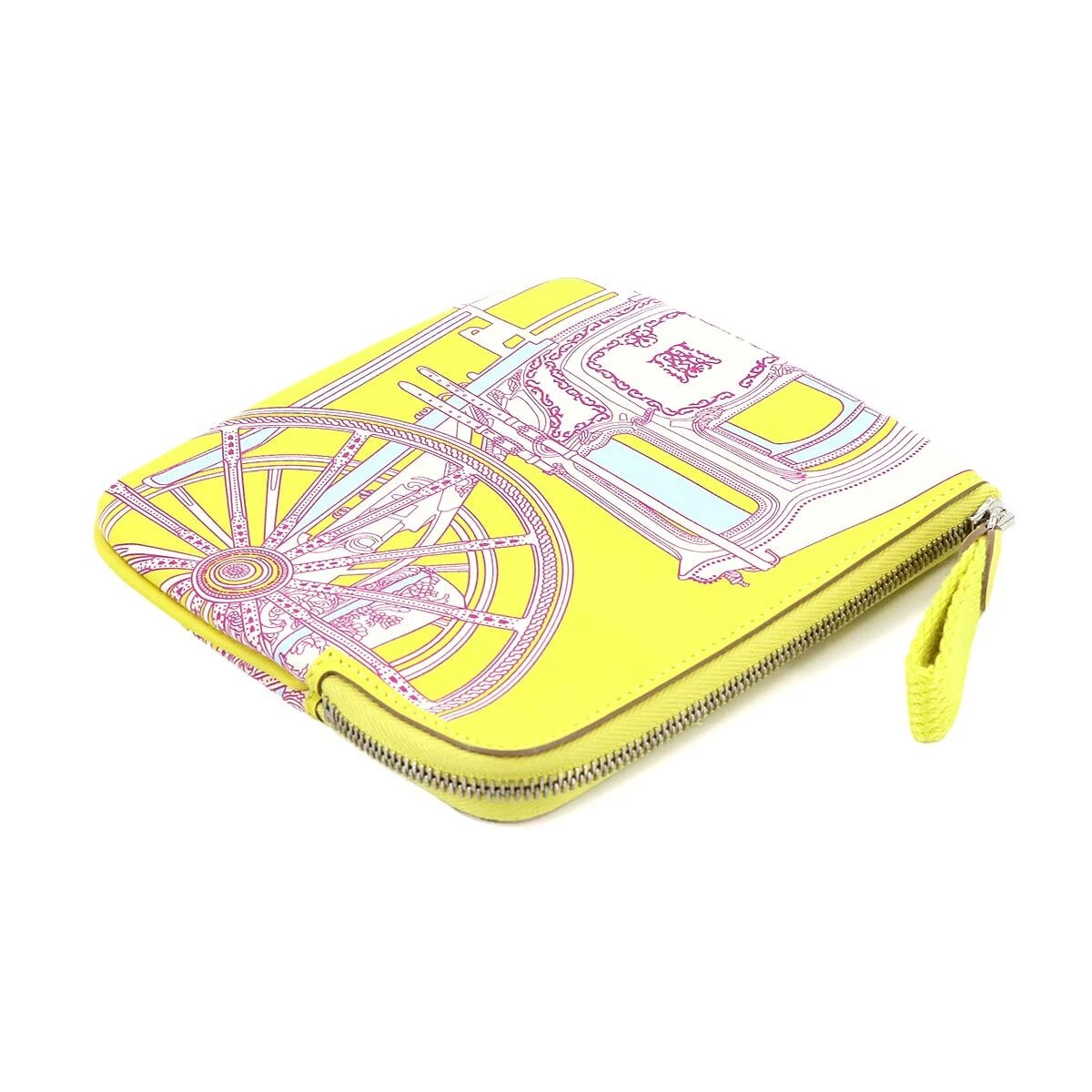 HERMES Carres Pocket Mini Pouch Swift Lime