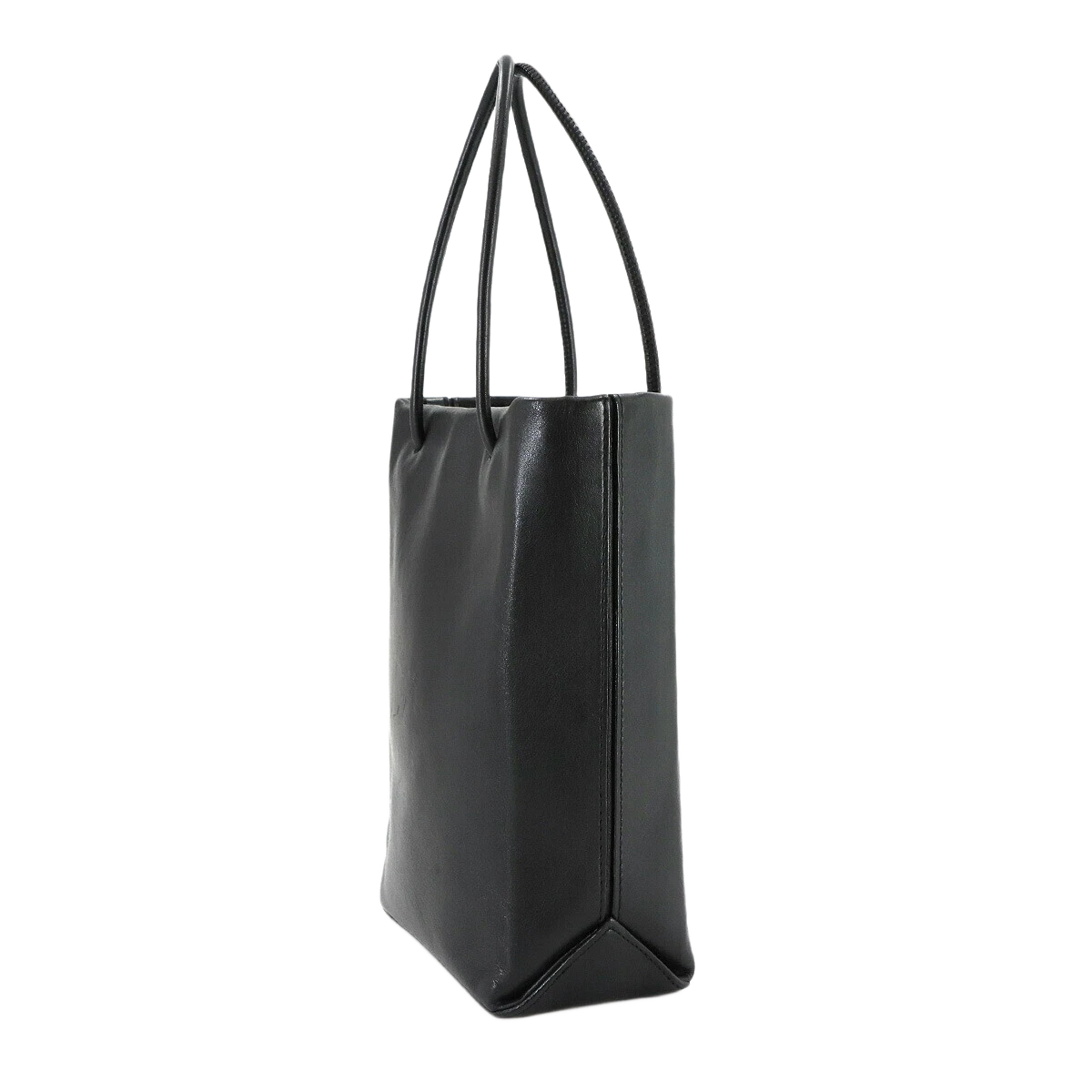 CHANEL Essential Tote Bag Leather Black White Purse