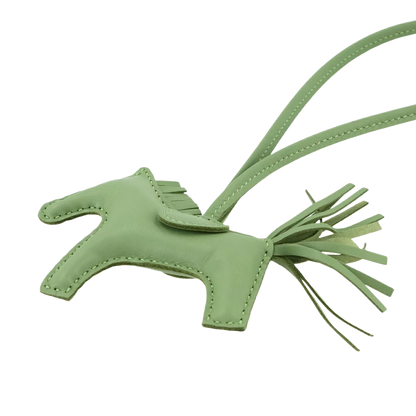 HERMES Rodeo PM Bag Charm Agneau Milo Swift Leather Vert Criquet